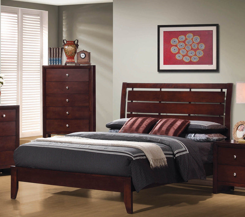 Serenity - Rich Merlot - Eastern King Panel Bed - Ornate Home