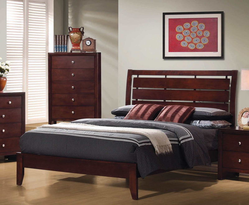 Serenity - Rich Merlot - Queen Panel Bed - Ornate Home