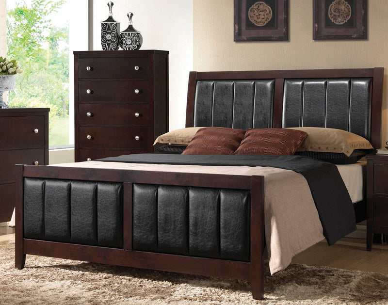 Carlton - Cappuccino & Black - Full Panel Bed - Ornate Home