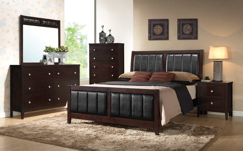 Carlton - Cappuccino & Black - Full Panel Bed - Ornate Home