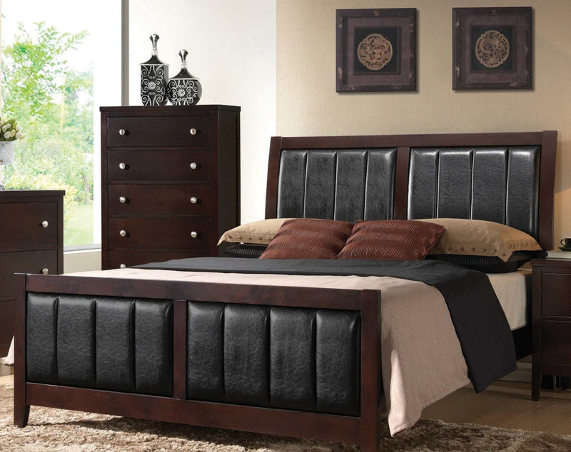 Carlton - Cappuccino & Black - Eastern King Bed - Ornate Home