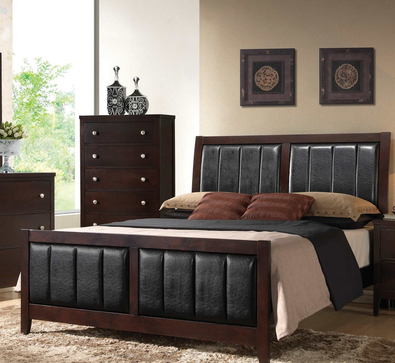 Carlton - Cappuccino & Black - Queen  Bed - Ornate Home