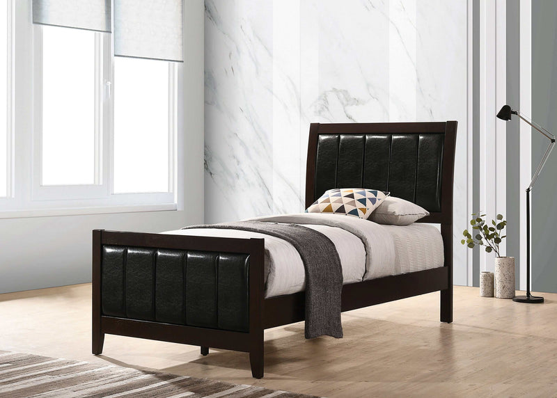 Carlton - Cappuccino & Black - Twin Panel Bed - Ornate Home