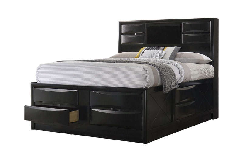 Briana - Black - 5pc California King Bedroom Set w/ Storage - Ornate Home