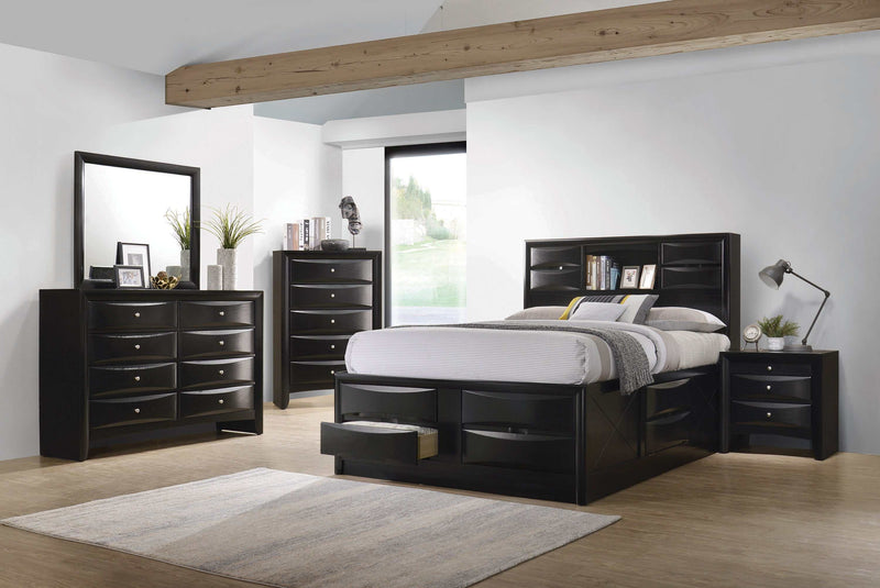 Briana - Black - California King Platform Bed w/ Storage - Ornate Home