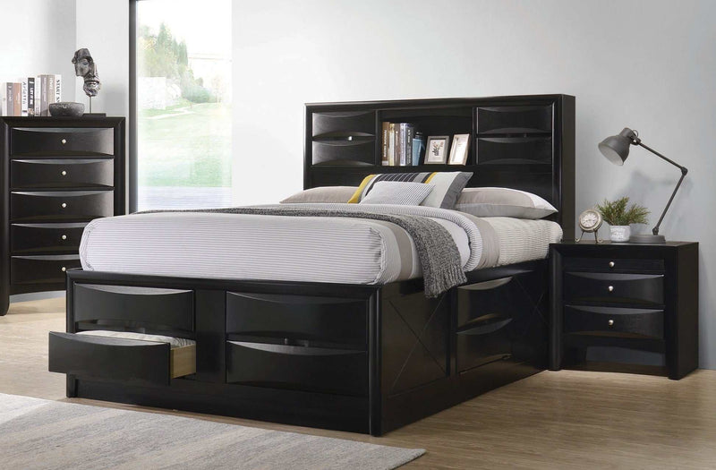 Briana - Black - California King Platform Bed w/ Storage - Ornate Home