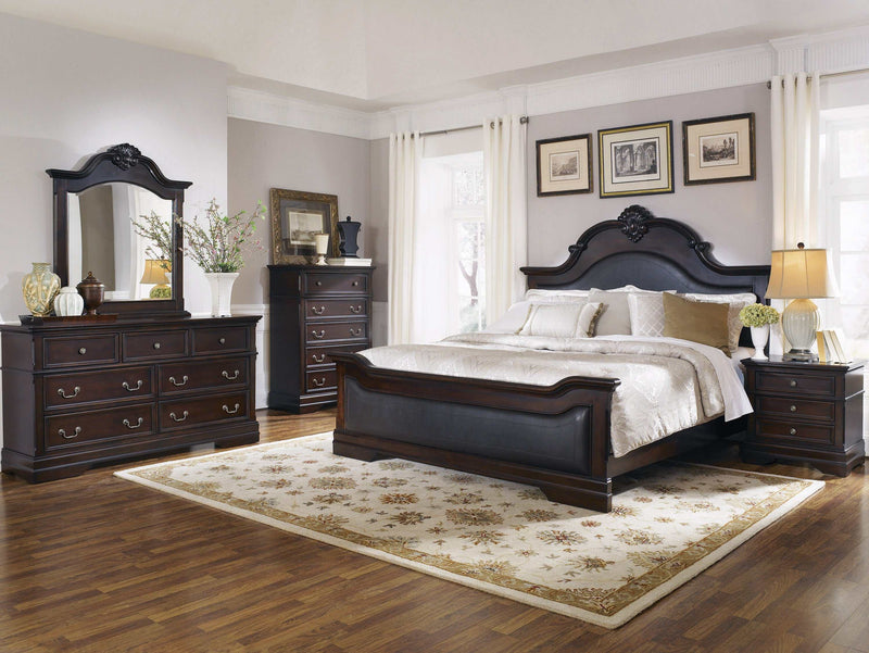 Cambridge - Cappuccino & Brown - Eastern King Panel Bed - Ornate Home