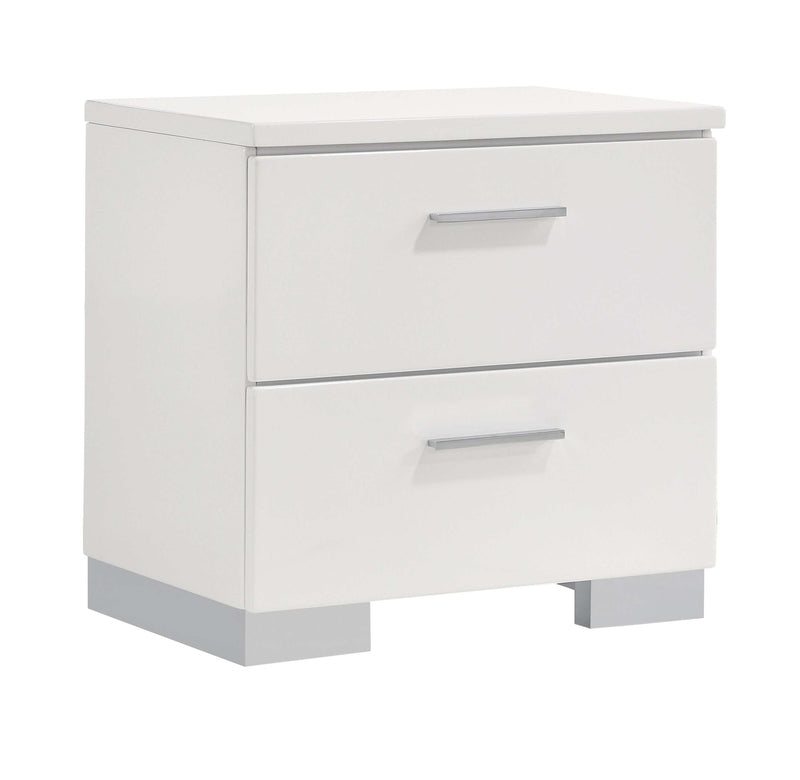 Felicity - Glossy white - Nightstand - Ornate Home