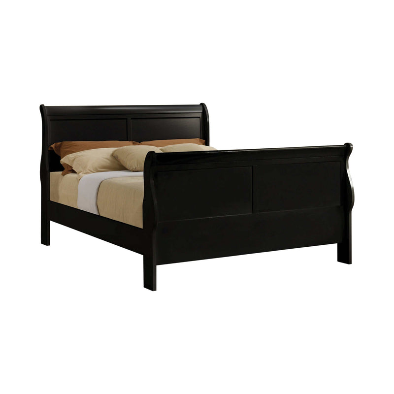 Louis Philippe - Black - Twin Panel Bed - Ornate Home