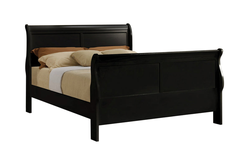 Louis Philippe Black 5pc Twin Panel Bedroom Set