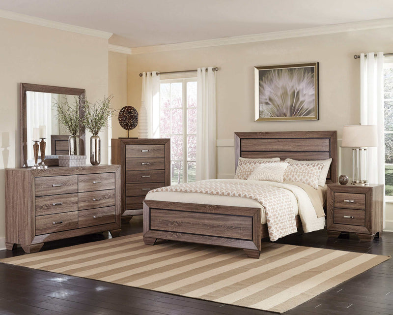 Kauffman - Washed Taupe - 4pc California King Bedroom Set - Ornate Home