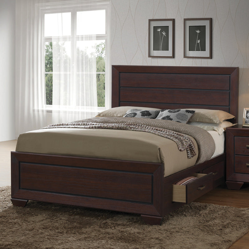 Kauffman - Dark Cocoa - California King Storage Bed - Ornate Home