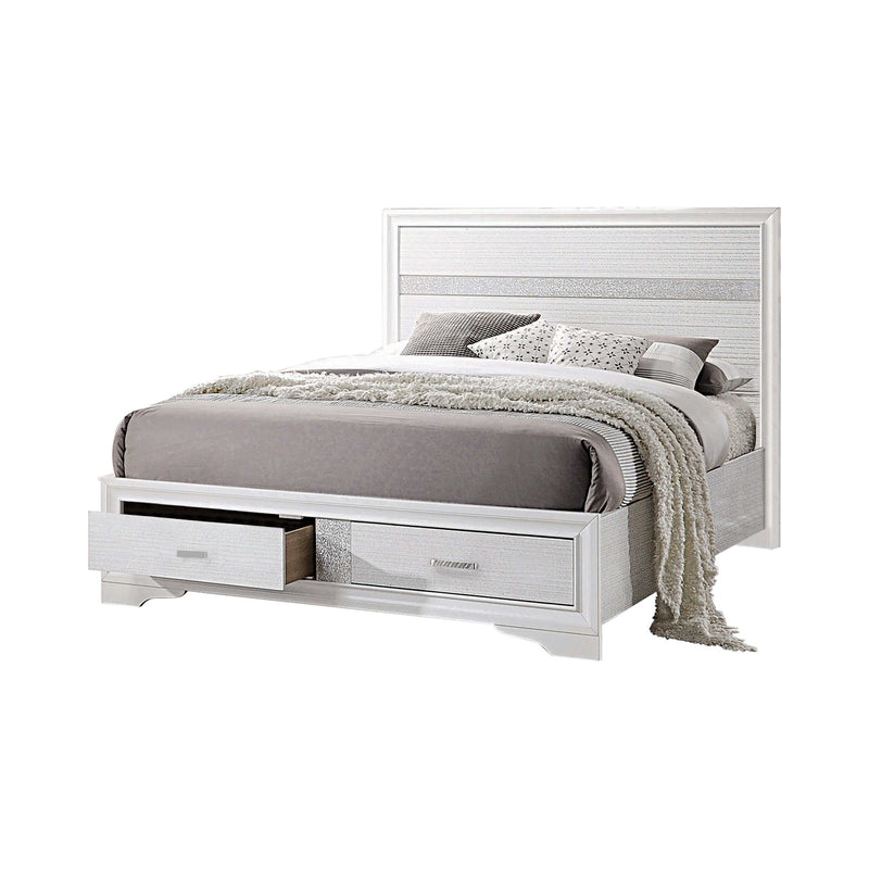 Miranda - White - Eastern King Storage Bed - Ornate Home