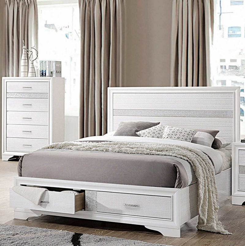 Miranda - White - Queen Storage Bed - Ornate Home