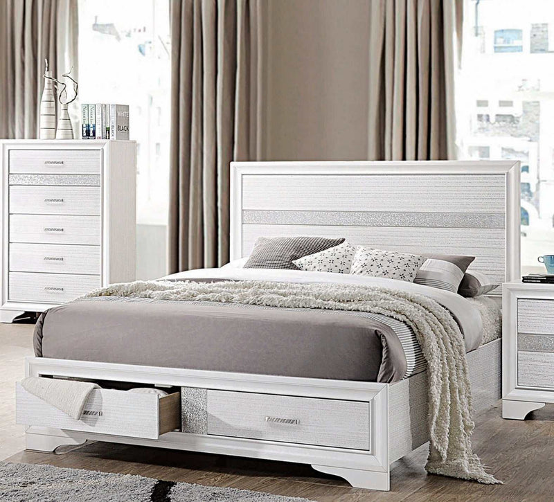 Miranda - White - California King Storage Bed - Ornate Home