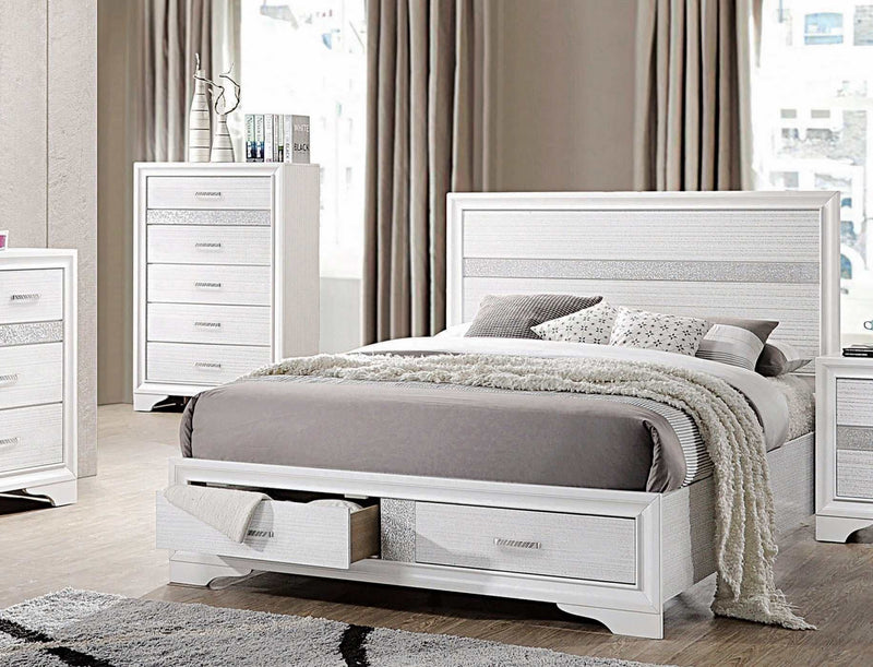 Miranda - White - Eastern King Storage Bed - Ornate Home