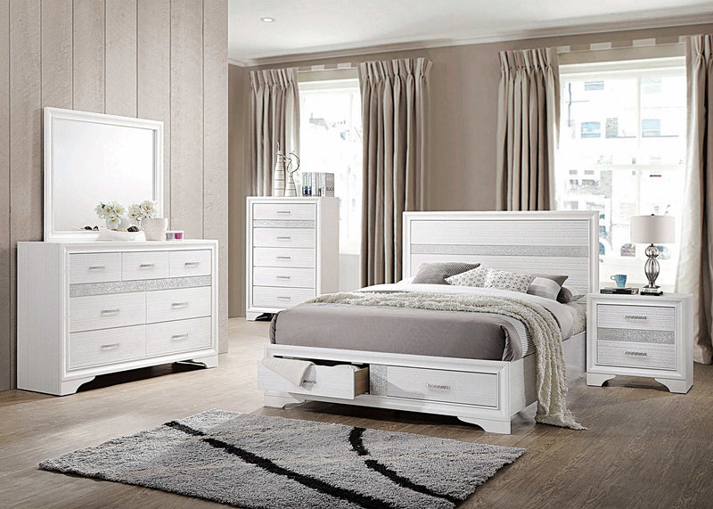 Miranda - White - Eastern King Storage Bed - Ornate Home