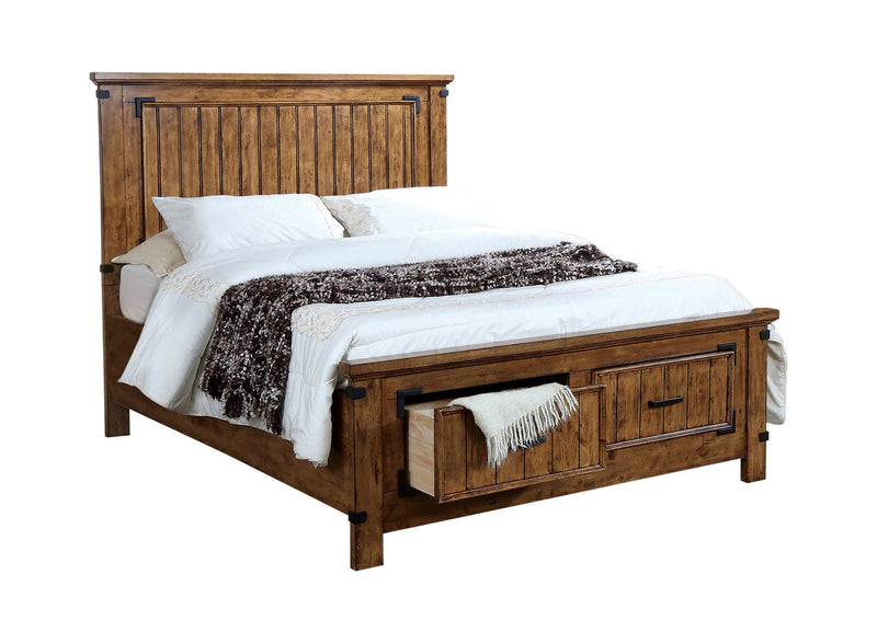 Brenner - Rustic Honey - 5pc Eastern King Bedroom Set - Ornate Home