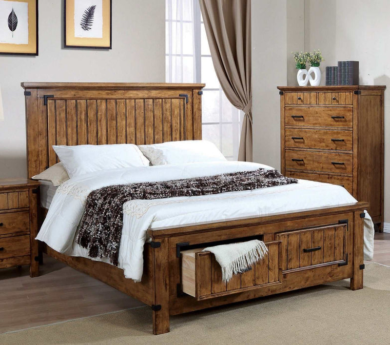 Brenner - Rustic Honey - Eastern King Storage Bed - Ornate Home