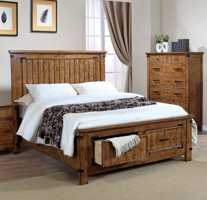 Brenner - Rustic Honey - California King Storage Bed - Ornate Home