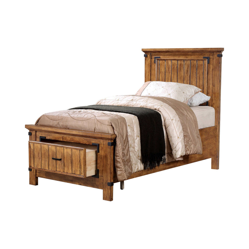 Brenner - Rustic Honey - Twin  Bed w/ Storage - Ornate Home