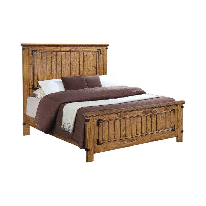 Brenner - Rustic Honey - Queen Panel Bed - Ornate Home