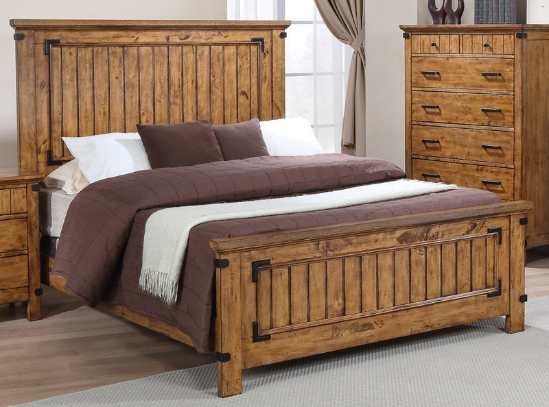 Brenner - Rustic Honey - Twin Panel Bed - Ornate Home