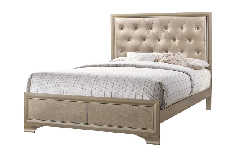 Beaumont Metallic Champagne 4pc Eastern King Bedroom Set