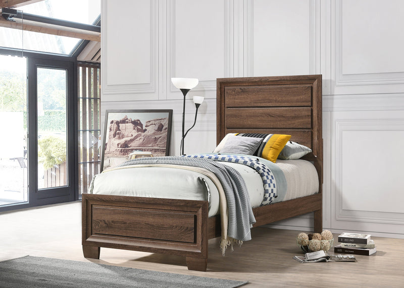 Brandon - Medium Warm Brown - Twin Panel Bed - Ornate Home