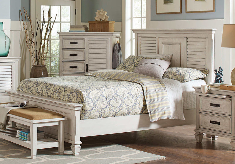 Franco - Antique White - 4pc California King Bedroom Set - Ornate Home