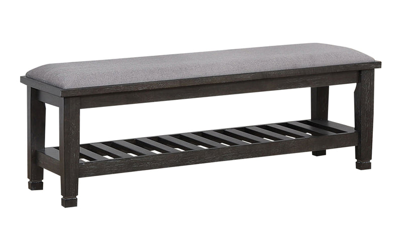 Franco - Weathered Sage - Bench w/ Slatted Shelf - Ornate Home