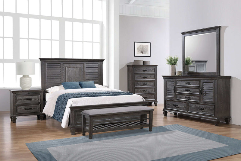 Franco - Weathered Sage - 4pc Queen Panel Bedroom Set - Ornate Home