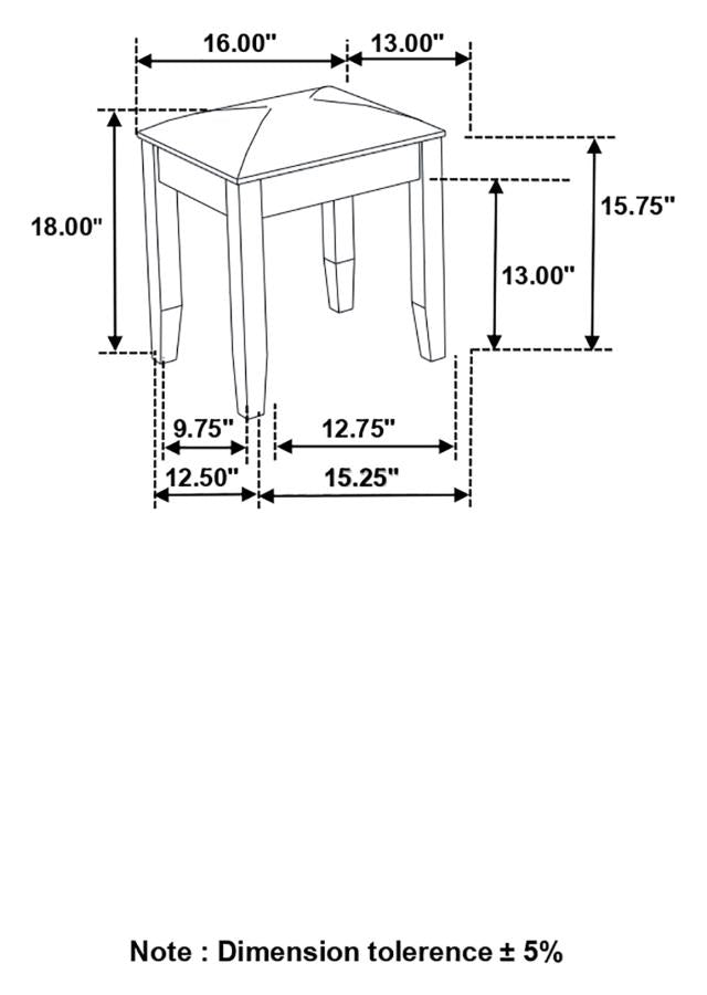 Barzini Metallic & White Vanity Stool