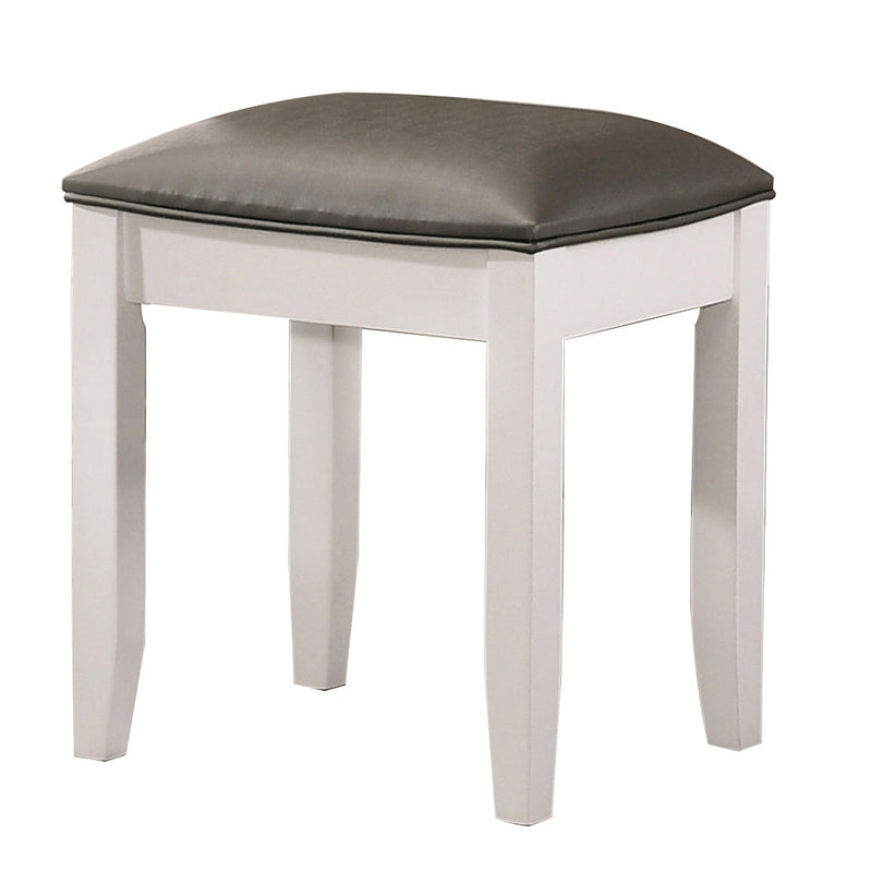 Barzini Metallic & White Vanity Stool