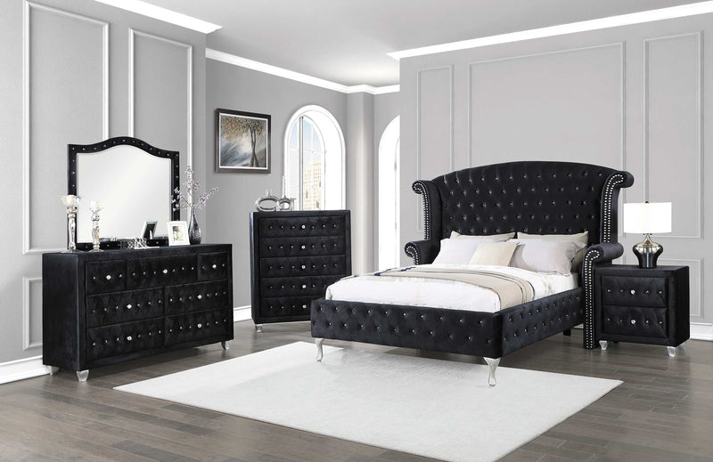 Deanna - Black - Eastern King Bed - Ornate Home