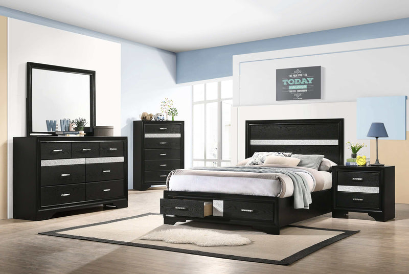 Miranda - Black - Full Storage Bed - Ornate Home