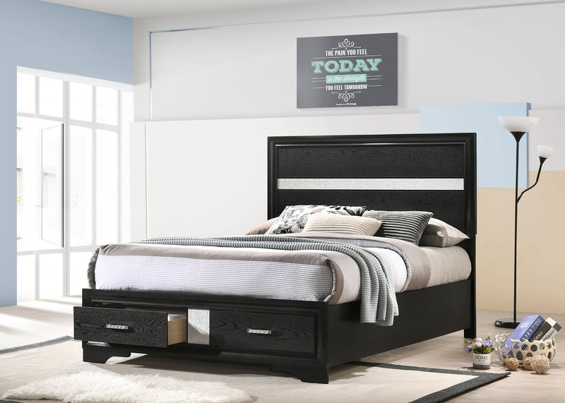 Miranda - Black - Full Storage Bed - Ornate Home