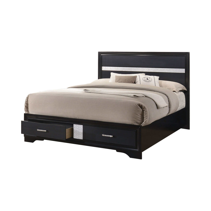 Miranda - Black - Eastern King Storage Bed - Ornate Home