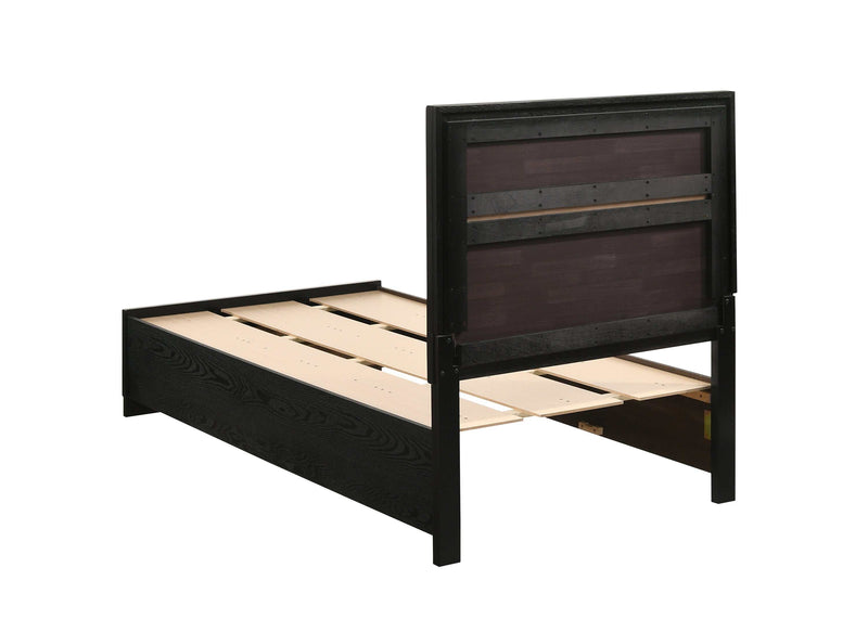 Miranda - Black - Twin Panel Bed w/ Storage - Ornate Home