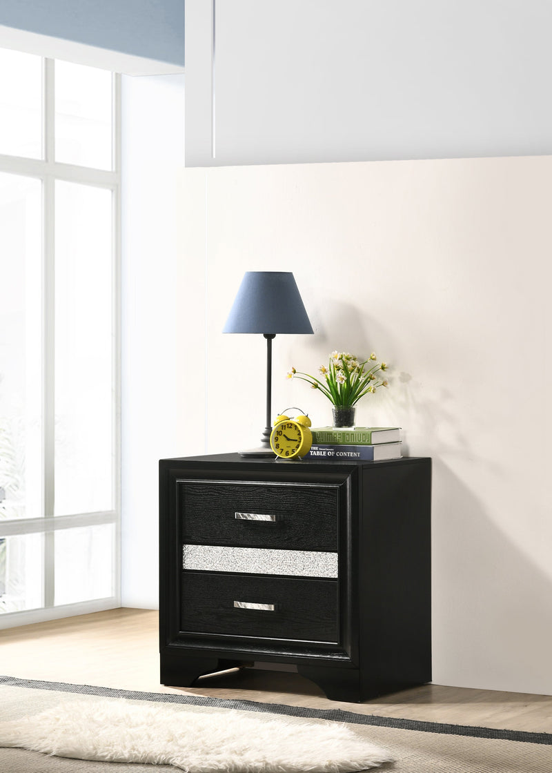 Miranda - Black - Nightstand - Ornate Home