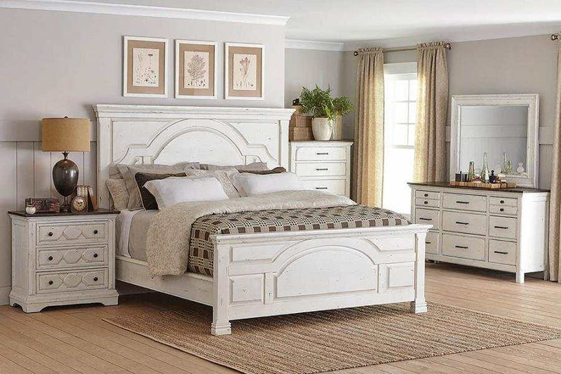 Celeste - Vintage White - Eastern King Bed - Ornate Home