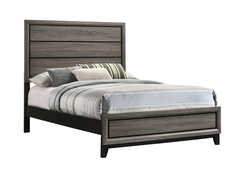 Watson - Grey Oak - Full Panel Bed - Ornate Home