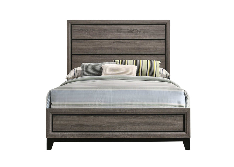 Watson - Grey Oak - Full Panel Bed - Ornate Home