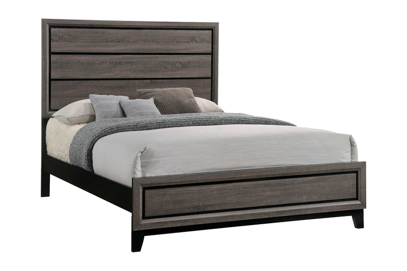 Watson - Grey Oak & Black - Eastern King Bed - Ornate Home