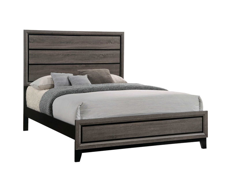 Watson - Grey Oak & Black - Queen Bed - Ornate Home