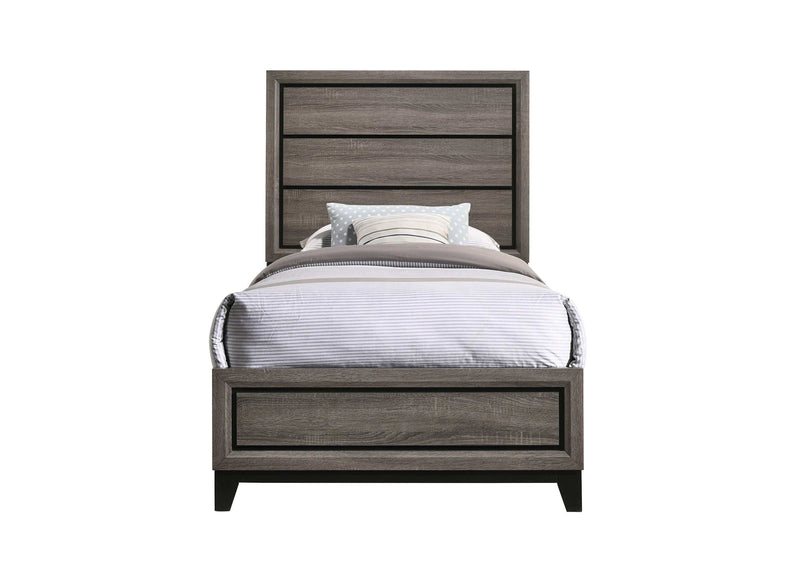 Watson - Grey Oak - Twin Panel Bed - Ornate Home