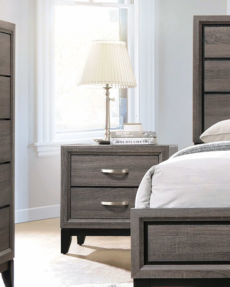 Watson - Grey Oak & Black - Nightstand - Ornate Home