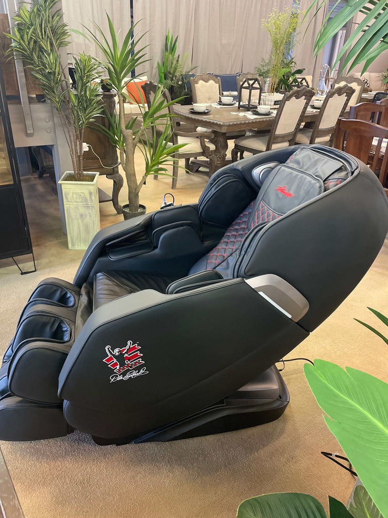 [CYBER WEEK] Nascar - Black - Power Reclining Full Body Massage Chair - Ornate Home