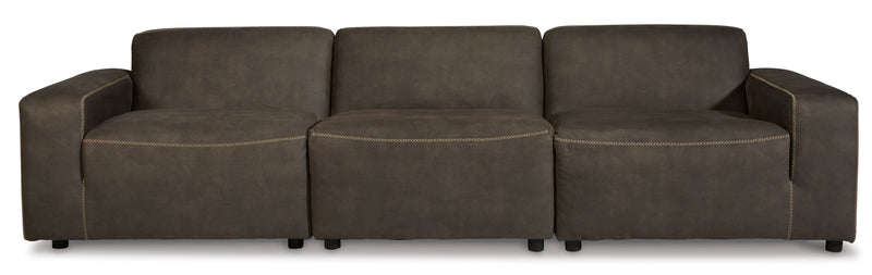 Allena Gunmetal Modular Sectional Sofa w/ Ottoman