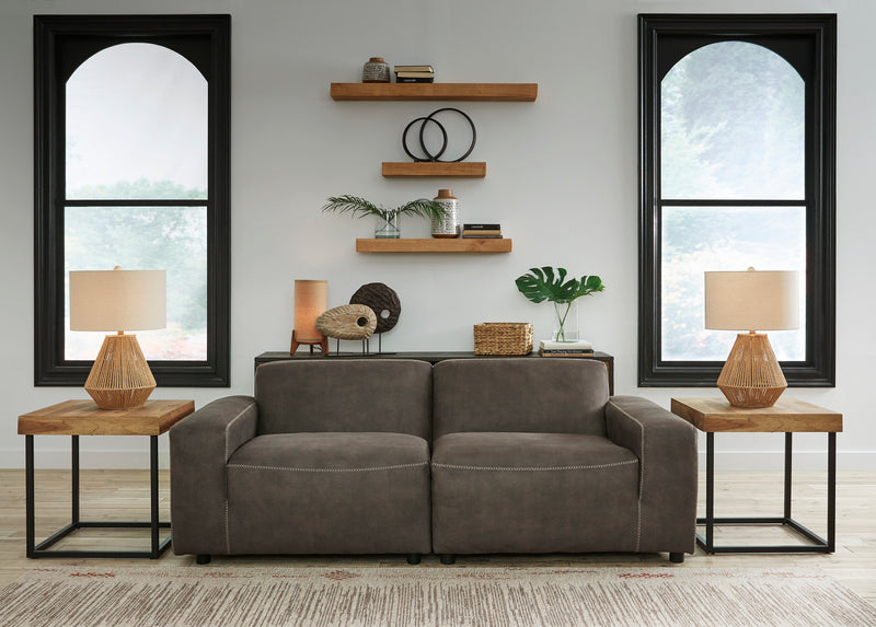 Allena Gunmetal Modular Sectional Loveseat